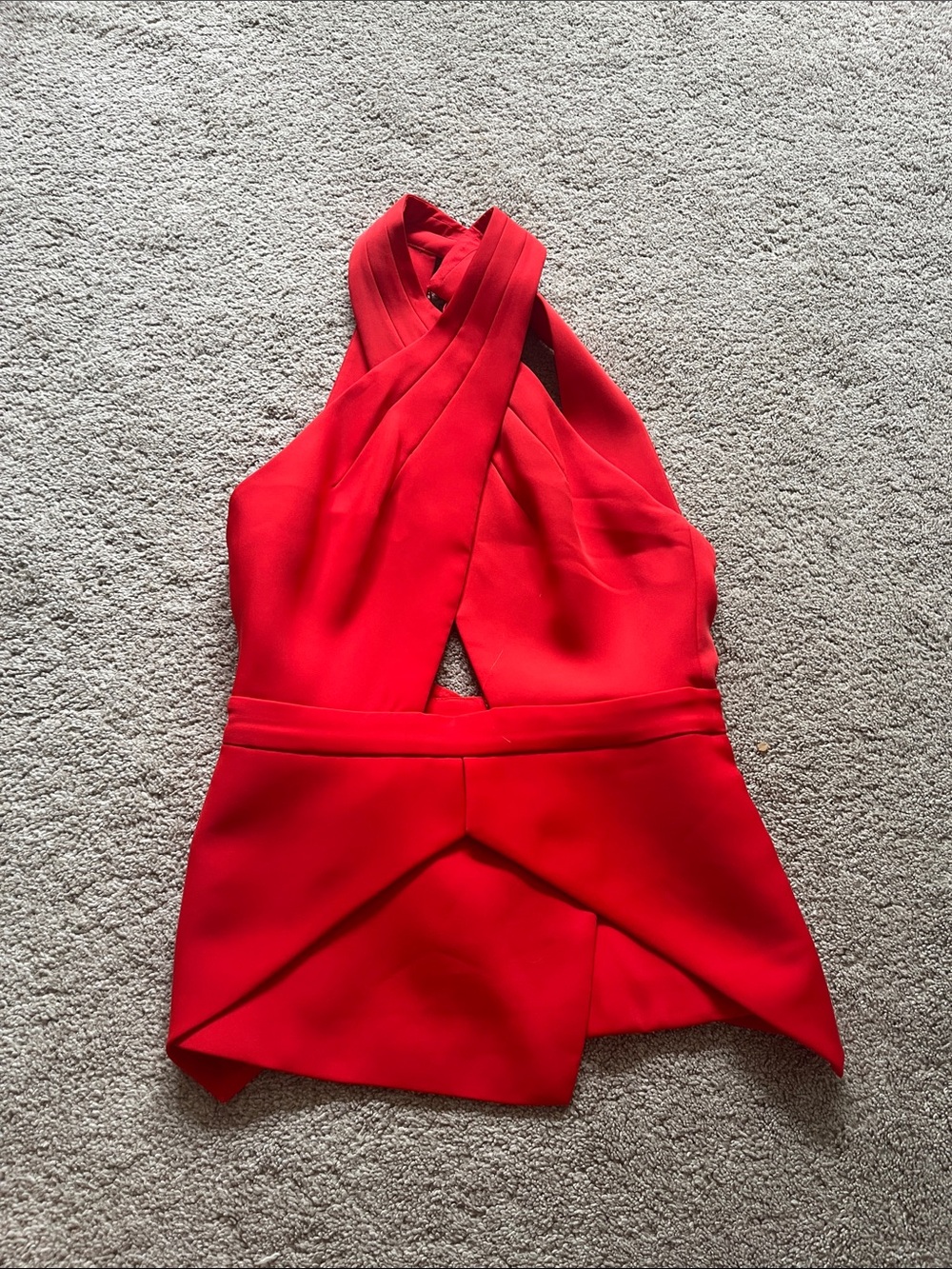 BCBGMaxAzria Bright Red Draped Top